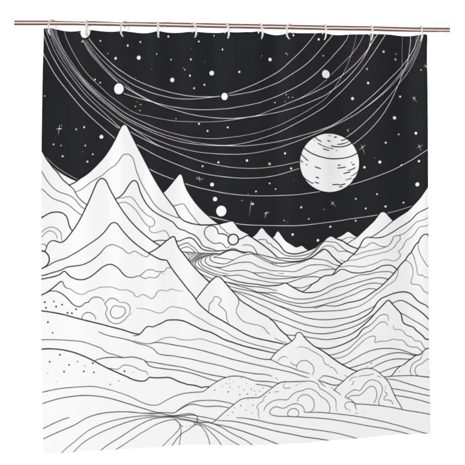 Rideau de douche haut de gamme en tissu imperméable 183 x 183 cm motif linéaire
