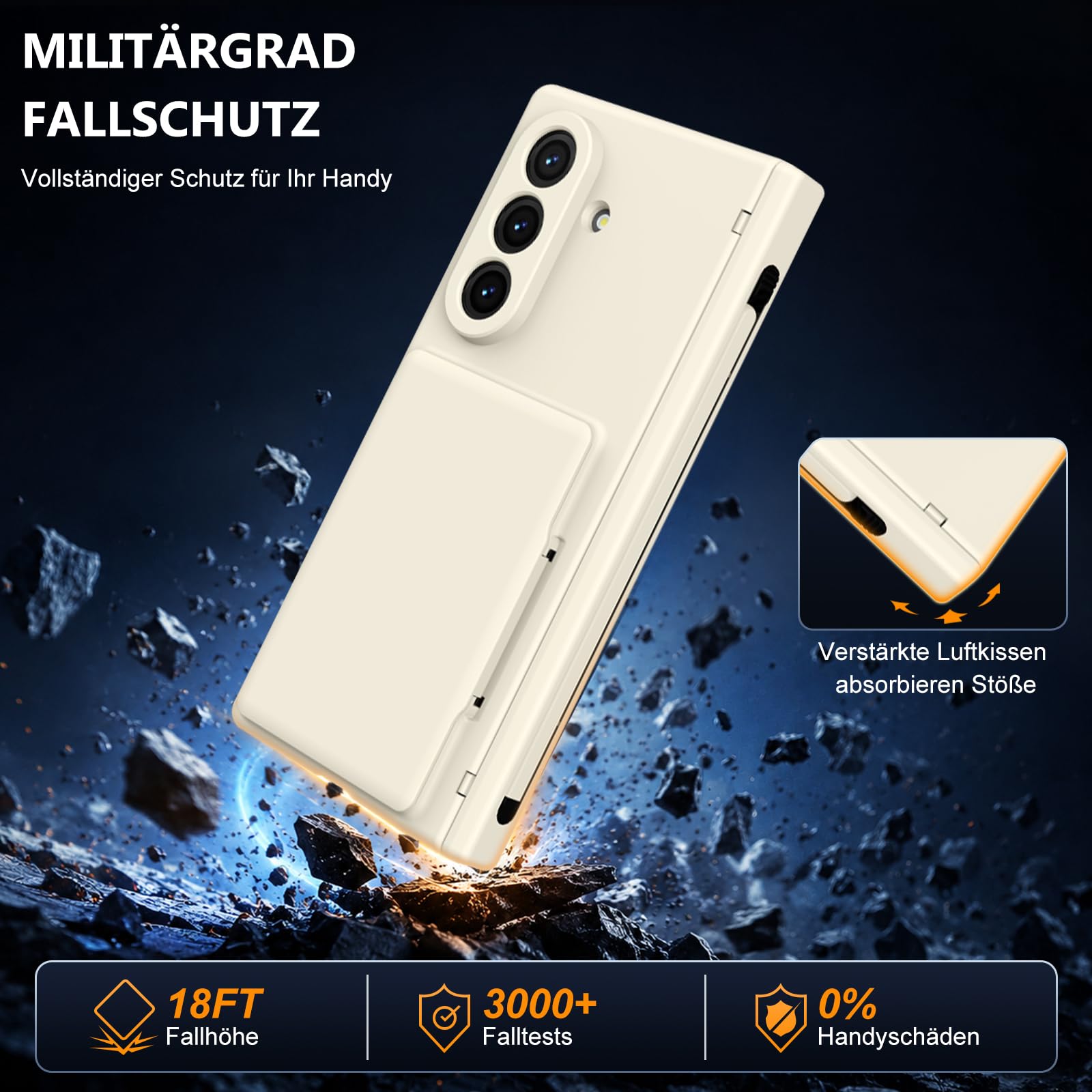 Compatibile con Samsung Galaxy Z Fold 8 Ultra, custodia a portafoglio con custodia protettiva antiurto, pellicola protettiva frontale in vetro temperato, porta penna, scomparti per carte di credito e