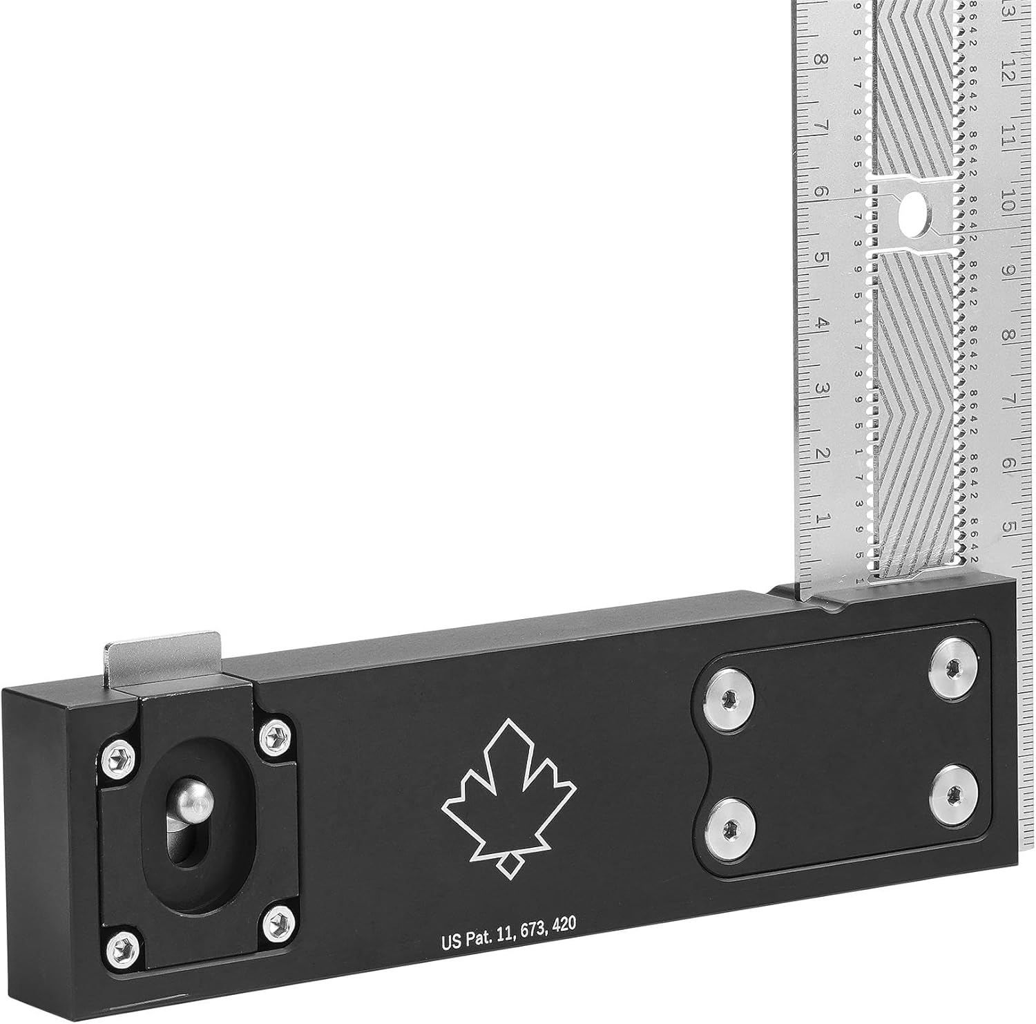 JessEm 07408 300mm Stainless Steel Precision Square with Patented Flex Grip and Fade-Resistant Markings