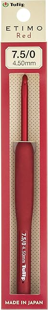 Tulip Etimo Red Crochet Hook W/Cushion Grip-Size 7.5/4.50mm