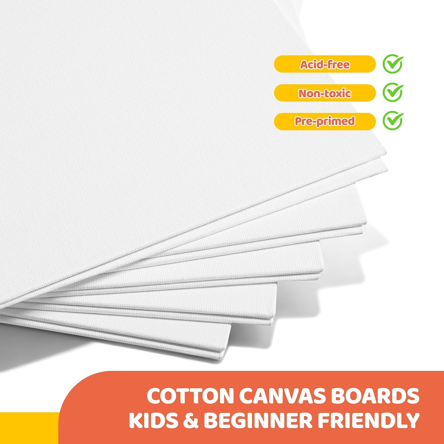 Zhithink Canvas Boards for Painting 120 Pack 8x10 Cotton Canvas Panels Primed Acid Free for Oil, Acrylic Paint, Gouache and Tempera