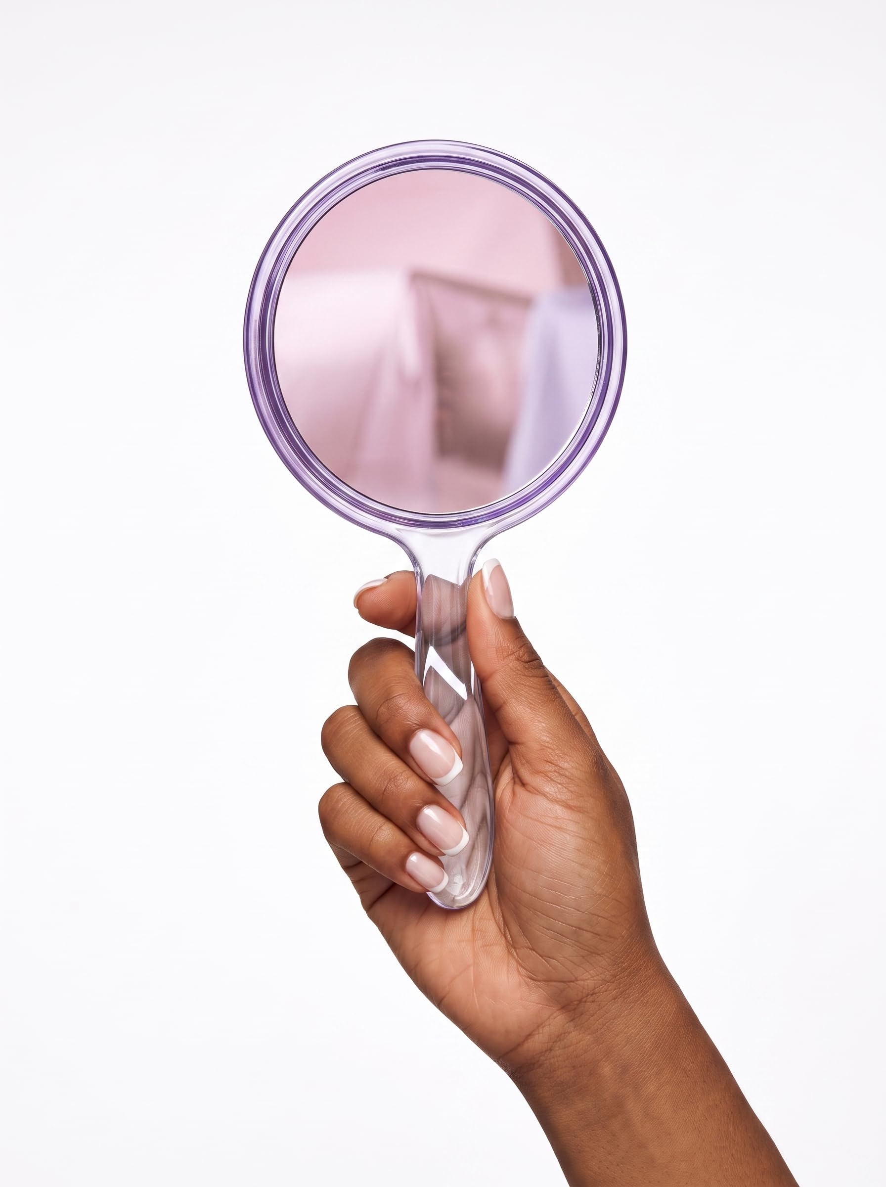 Round Makeup Hand Mirror with Plain and Magnifying Sides | Double-Sided Mirror, Handheld Design, Makeup & Grooming, Magnifying Feature, Compact & Portable-image-40