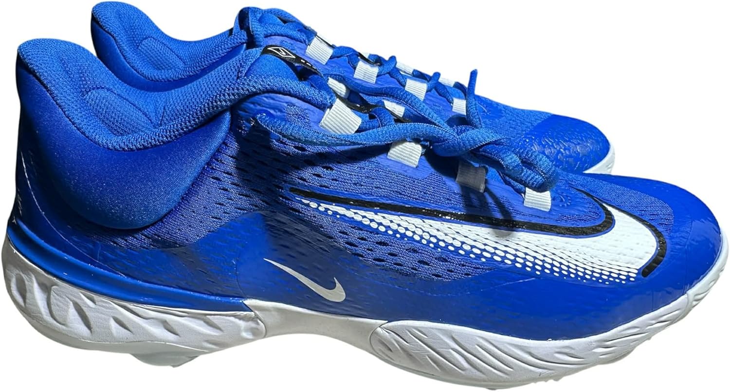 Nike Men's Alpha Huarache Elite-4 Low Baseball Softball Metal Cleats Shoes Royal Blue/White/Black #FN7222-400 - Size Mens 10