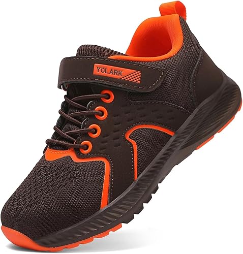 YOLARK Kids Sneakers for Boys Girls Running Tennis Shoes Non-Slip Hiking Walking