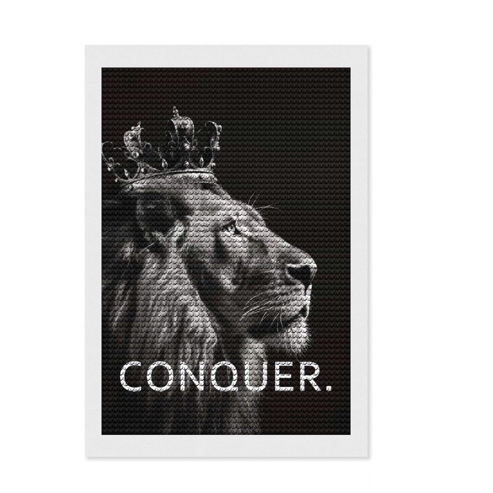 Junmoney Conquer The World Diamond Art Canvas 8"x12", Relaxing DIY Hobby, Satisfying Creative Project, Farmhouse Decor, for Women