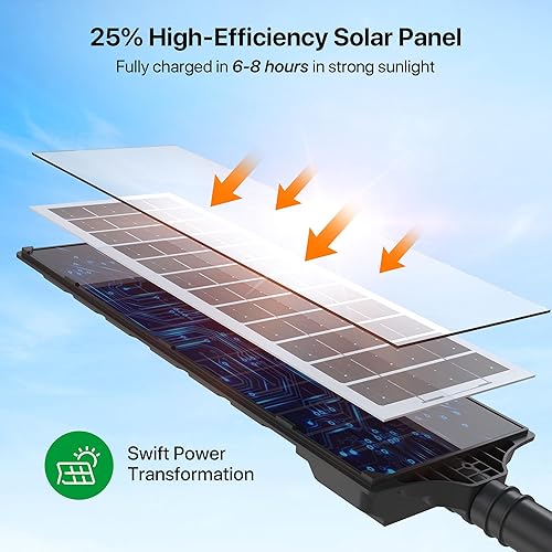 Miniatura 3 de Kifflux Luces solares impermeables para exteriores, 7000 K, luces solares de calle para exteriores, sensor de movimiento de luz de inundación de