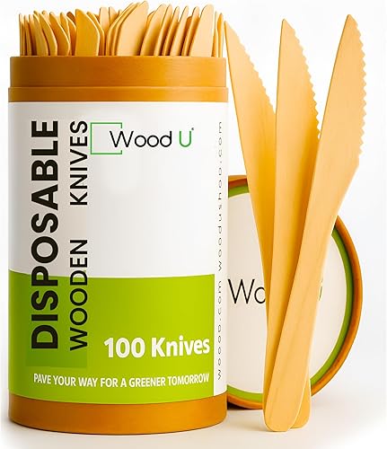 Miniatura 8 de Tenedores de madera desechables  100% naturales, ecológicos, biodegradables y compostables  Paquete de 100 tenedores y cubiertos de 6.5 pulgadas