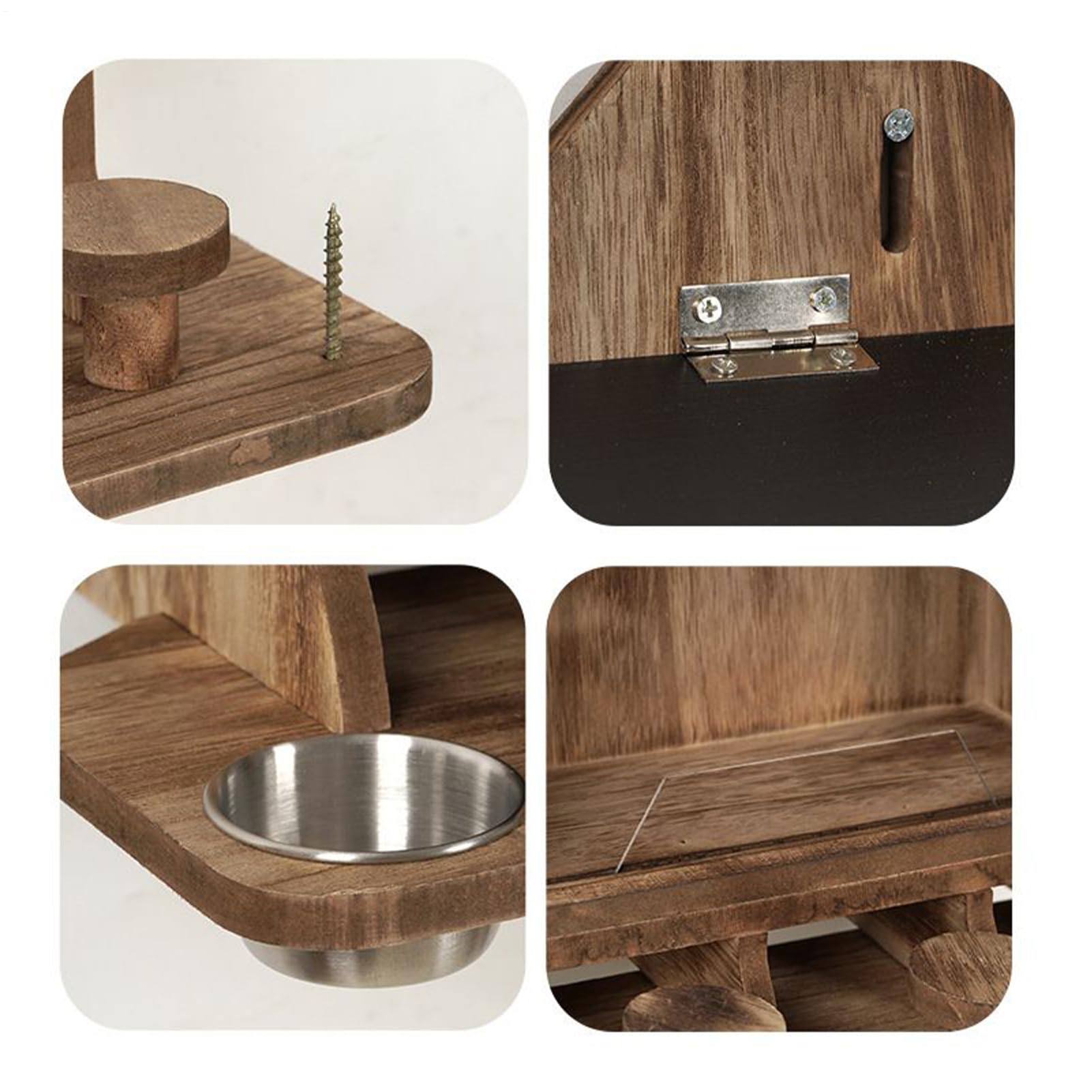 Domki Dla Wiewiórek Karmnik Drewniany Zabawny Wodoodporny Domek | Karmnik Na Kolby Kukurydzy Dla Wiewiórek Do Okna Ogród Kukurydza Pokarm Drzewo Płot Zima Dla Zwierząt