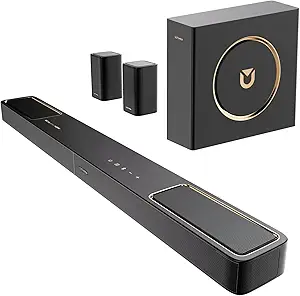 ULTIMEA 5.1.2ch Sound Bar with Dolby Atmos, Surround Sound System for TV with 2 Surround Speakers, Sound Bar for Smart TV, Soundbar with Subwoofer for Home Theater, BT 5.4, HDMI eARC, Skywave F40