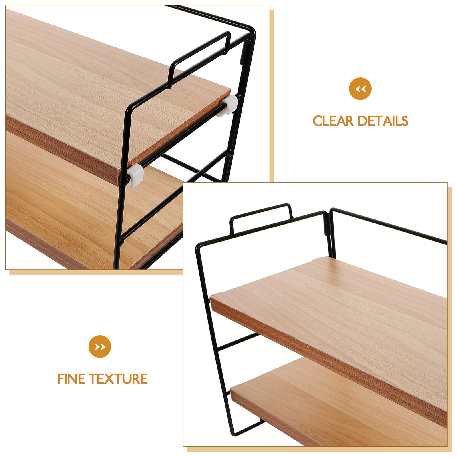 CHILDWEET Organizer Trucchi da Appoggio, Organizer Cosmetici 2 Livelli in Ferro e Legno, per Bagno e Toeletta, per Cosmetici e Articoli da Toilette