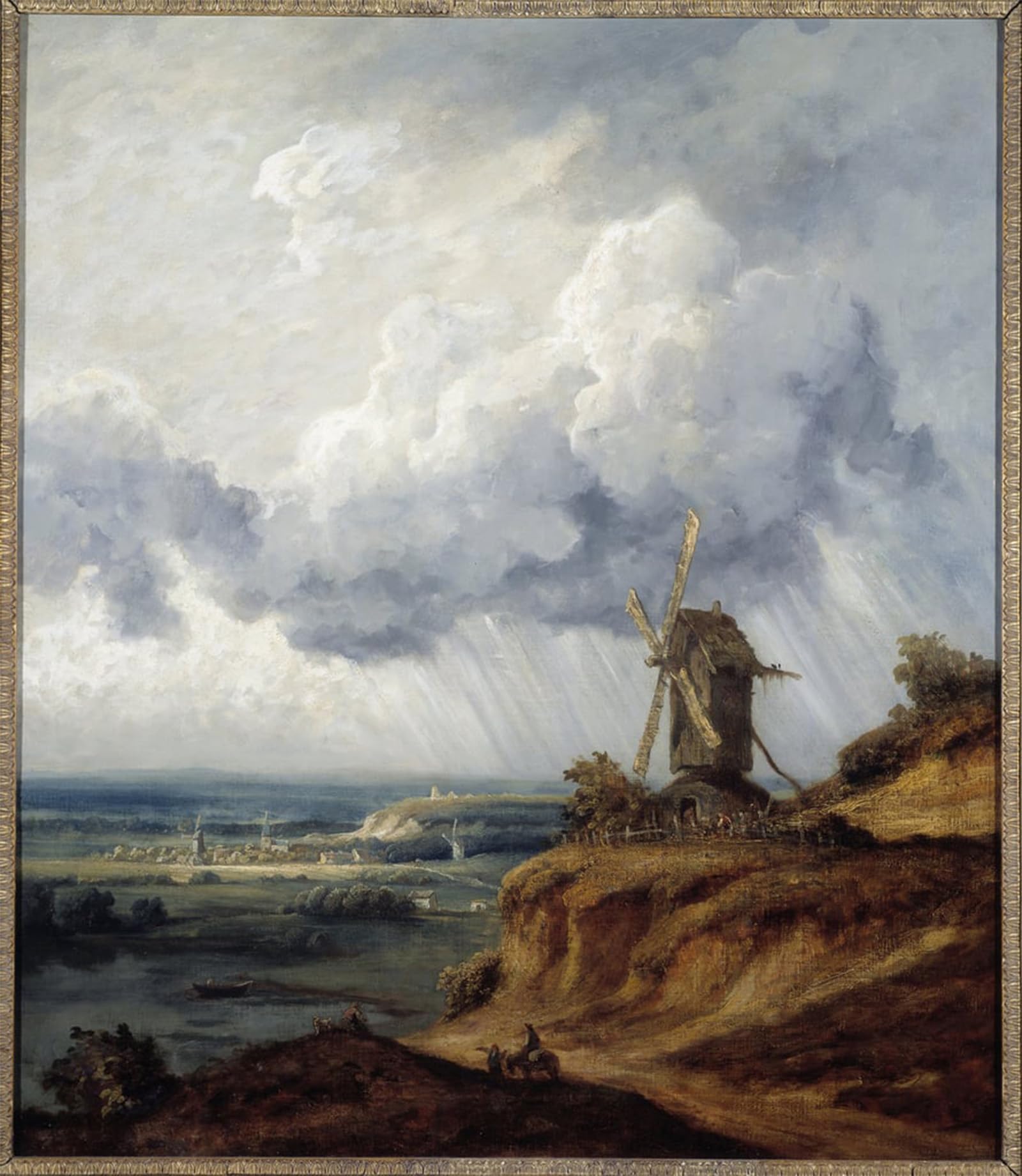SERENDIPITP Retro Picture Poster Wall Art Pictures Painting Moulin D'argenteuil by Georges Michel Wall Art Canvas Print for Wall Decor 60x90cm