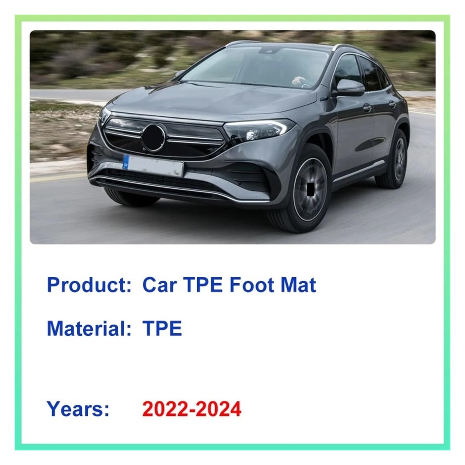 Auto Fussmatte Für Benz Für EQA 250 2022-2024 TPE Fuß Pad Teppich Innen Volle wasserdichte Leder Schlamm Zubehör Auto LHD Boden Matte