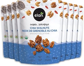 Elan Organic Gluten-Free Chia Walnuts, 8 Packs of 130 g