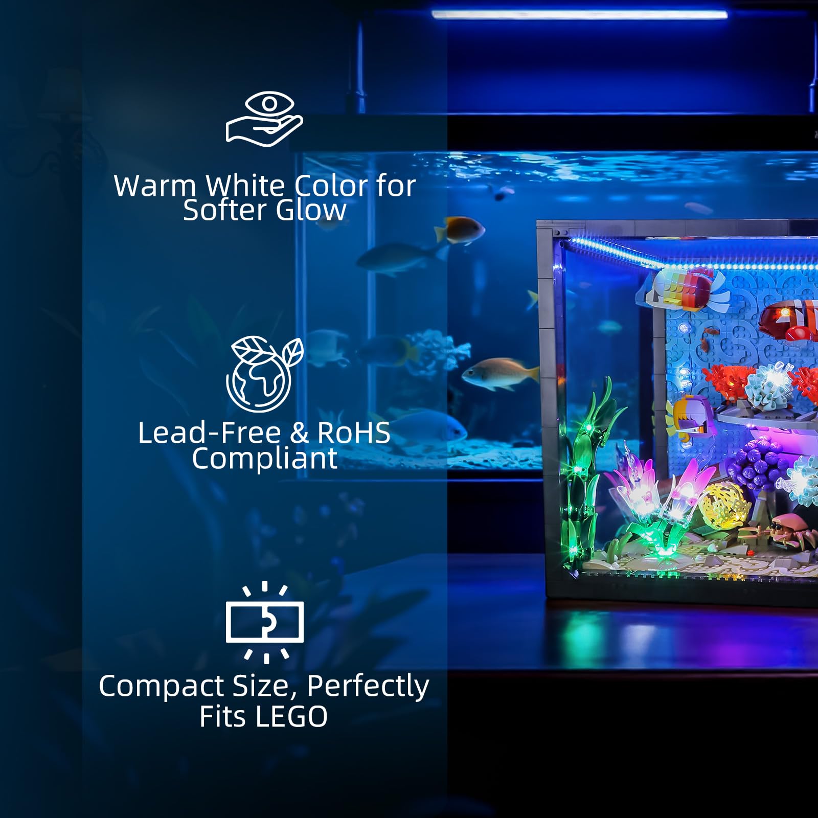 YEABRICKS LED Light for Lego-10366 ICONS Tropical Aquarium Building Blocks Model (Building Set NOT Included) - Image 3