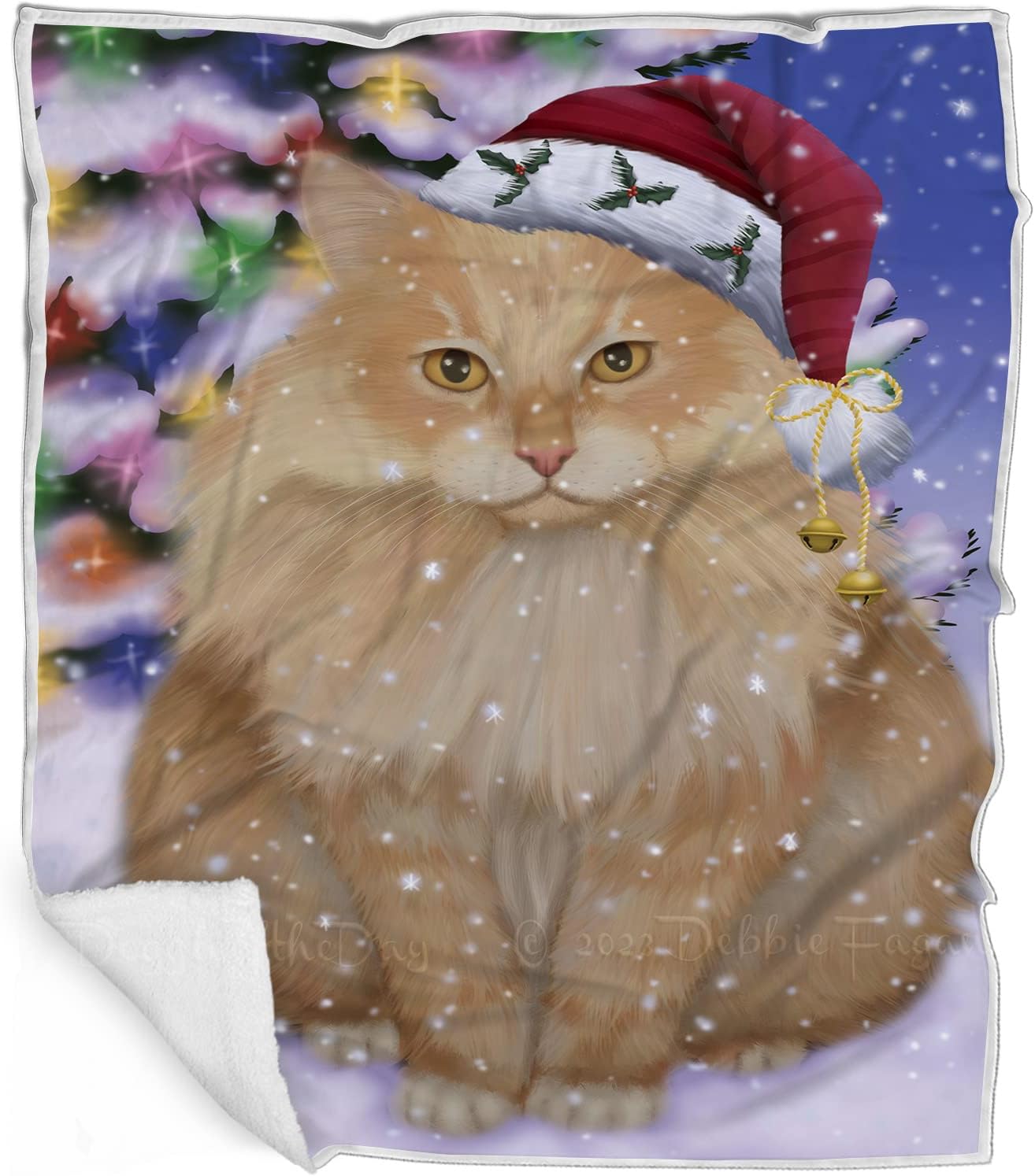 Doggie of the Day Siberian Cat Blanket - Christmas Winterland Wonderland - Super Soft & Warm Pet Theme for Sofa or Bed, Warm Fleece, Sherpa or Woven Material, BLNKT89406 (30x40 Fleece)