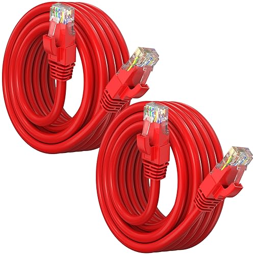 Miniatura 65 de Maximm Cable Ethernet Cat 6 de 30 pies (paquete de 2) – Cable LAN de alta velocidad, cable de Internet, cable de conexión y cable de red – UTP, 10