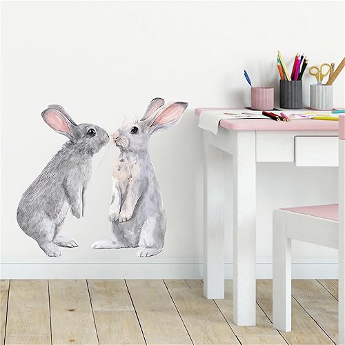 Miniatura 2 de Calcomanías de pared con diseño de conejitos pequeños, diseño de conejo, diseño de animales de conejo, removible, para guardería, niños, bebé, sala