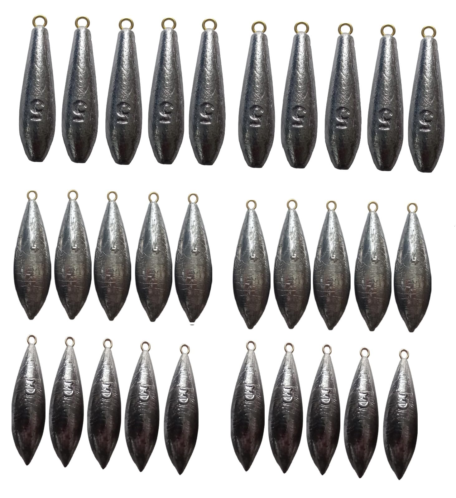 Fishing Weights Pack Of 5 Mackerel Feather Cod Bass Boat Fishing 5oz / 4oz / 3oz (4oz - 5pcs) — image 1