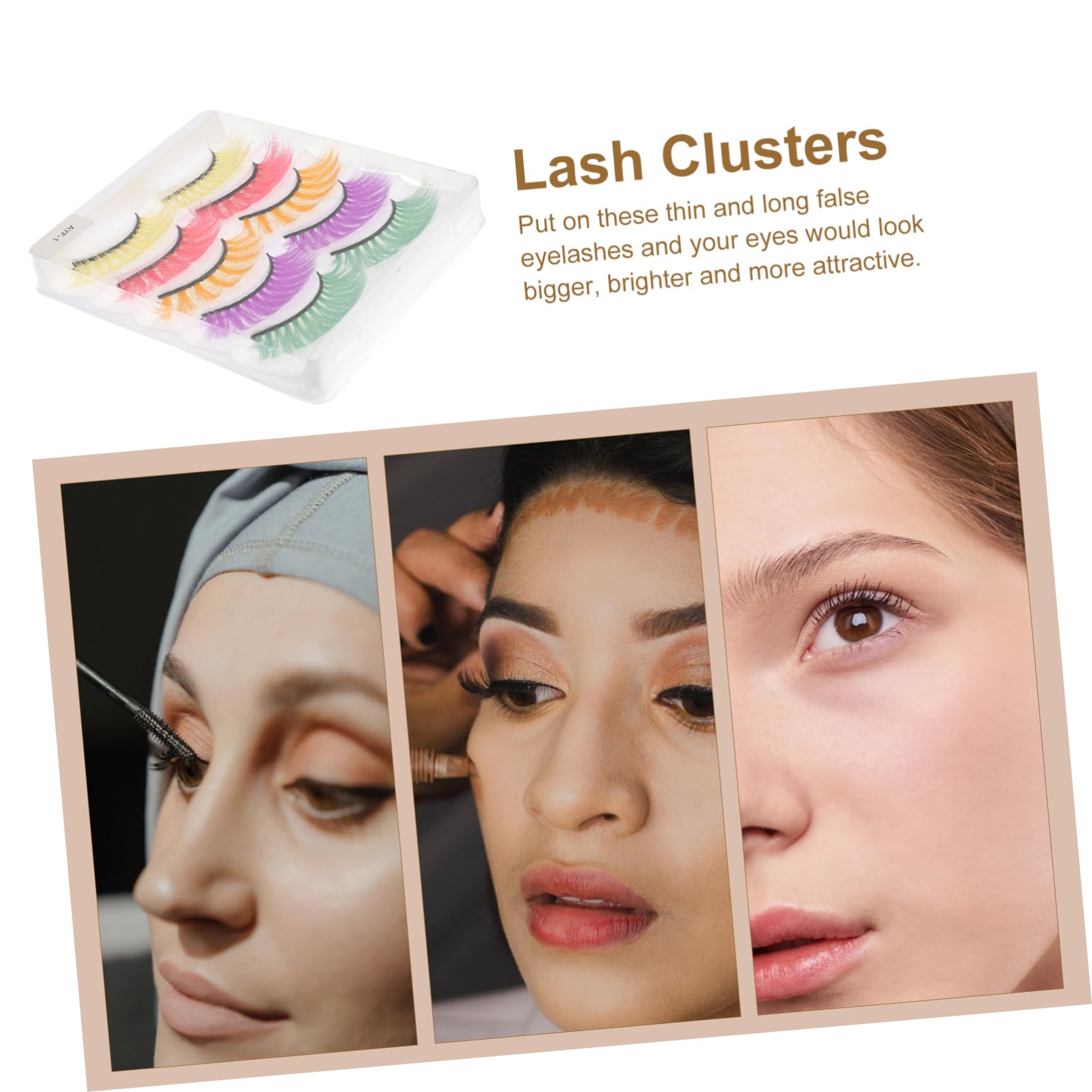 Housoutil 25 Paia ciglia finte colorate ciglia soffici frustata falsa extension ciglia colorate ciglia naturali ciglia cosmetiche estendere 3d Imitazione