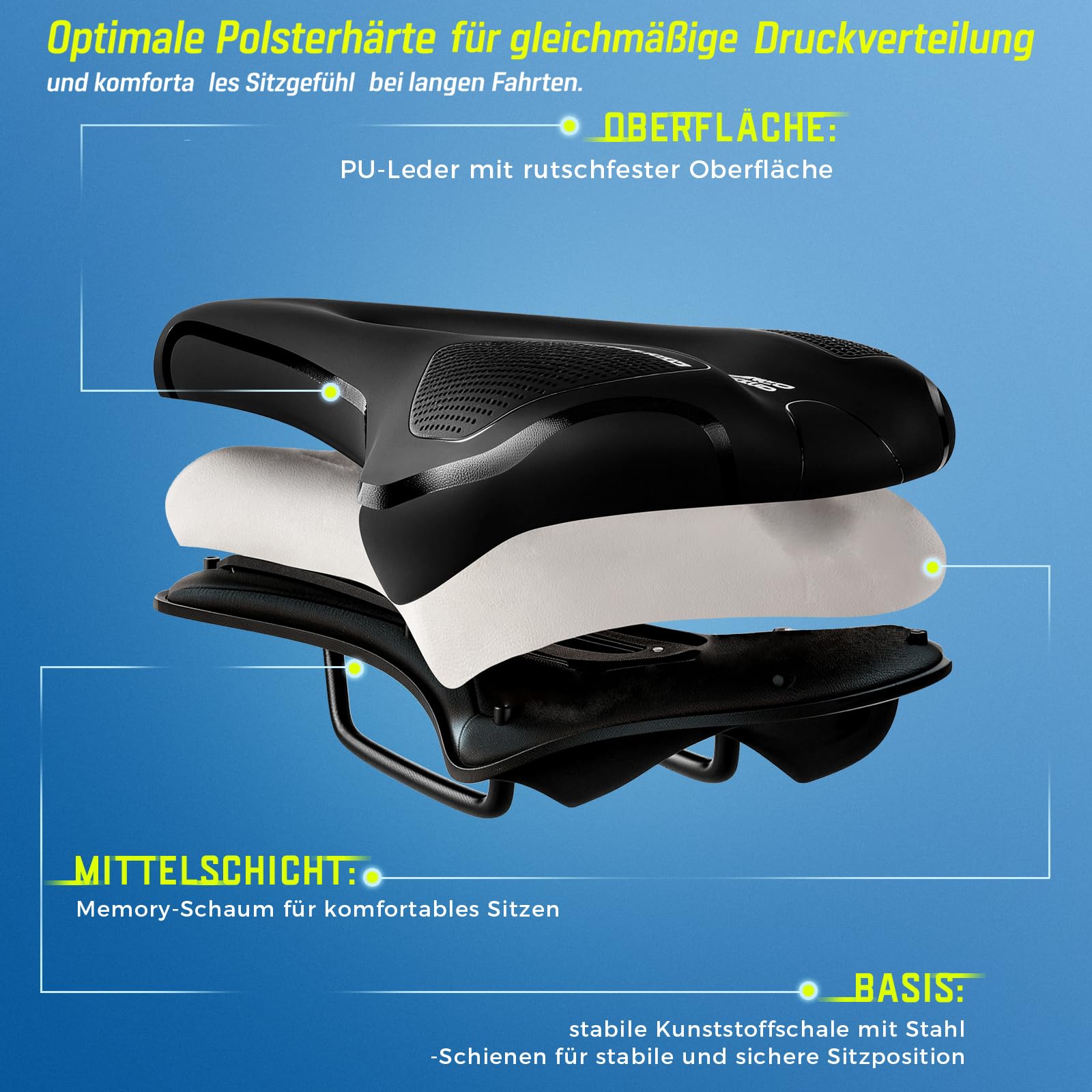 sattel rennrad bequem Fahrradsattel Herren & Damen Weich – 2026 Ergonomischer Fahrrad mit Optimierter Druckverteilung und Memory Foam, Sportlicher Sattel für MTB, und Intensive Radfahrten Sport & Freizeit Color:Vermilion 03-11-2024 Schwalbe Smart Sam Performance