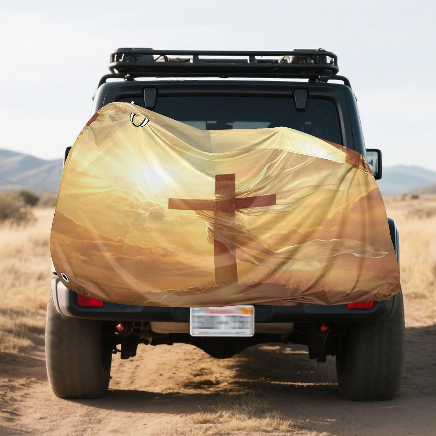 ALAZA Easter Cross Bike Cover Waterproof Outdoor Ebike Bicycle Covers Tarp Protection for 1/2 Bikes, Sun UV Dust Wind Proof