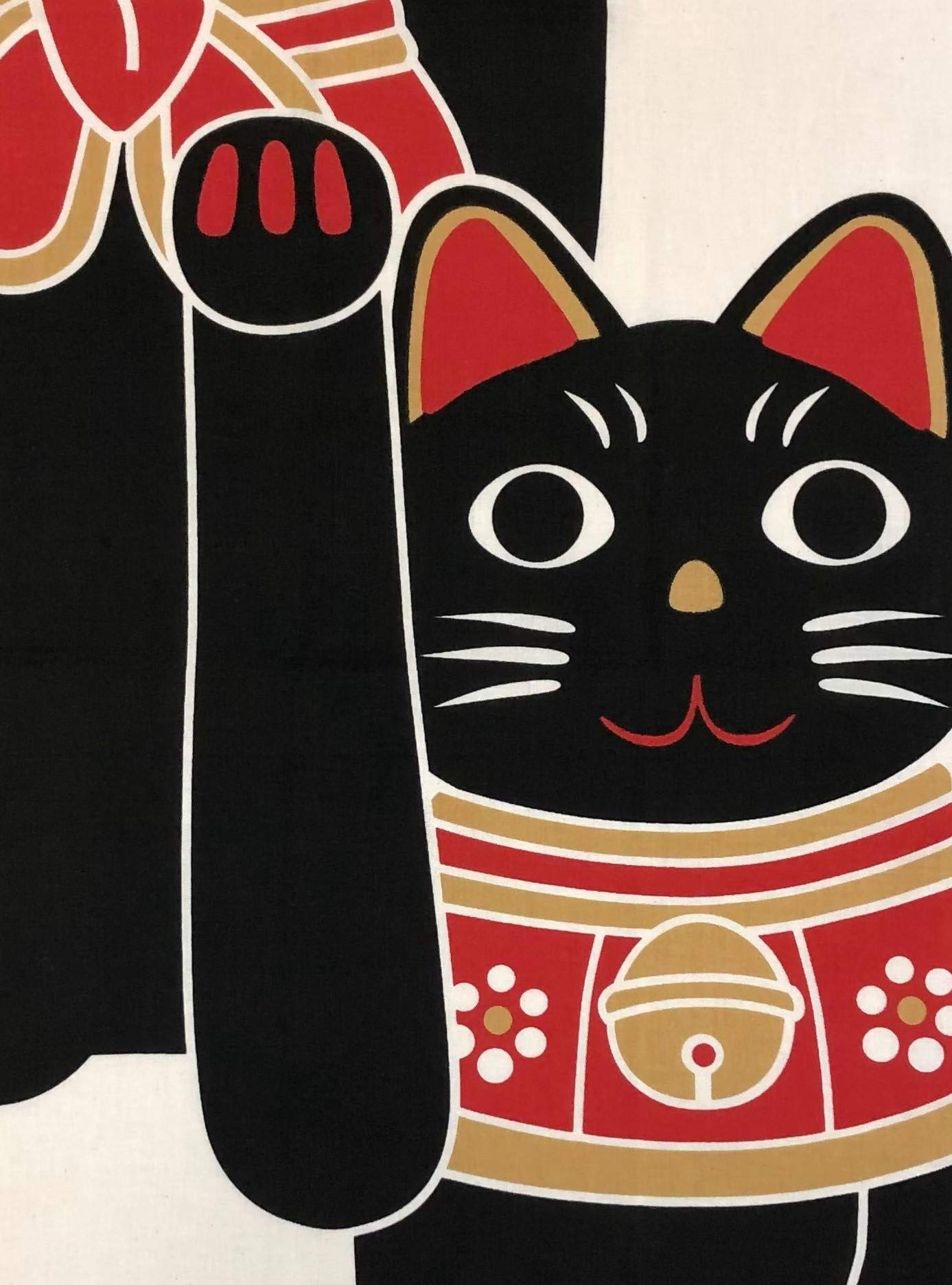 Amazon｜ヤギセイ 手ぬぐい 「黒招き猫」 福招き猫 捺染てぬぐい