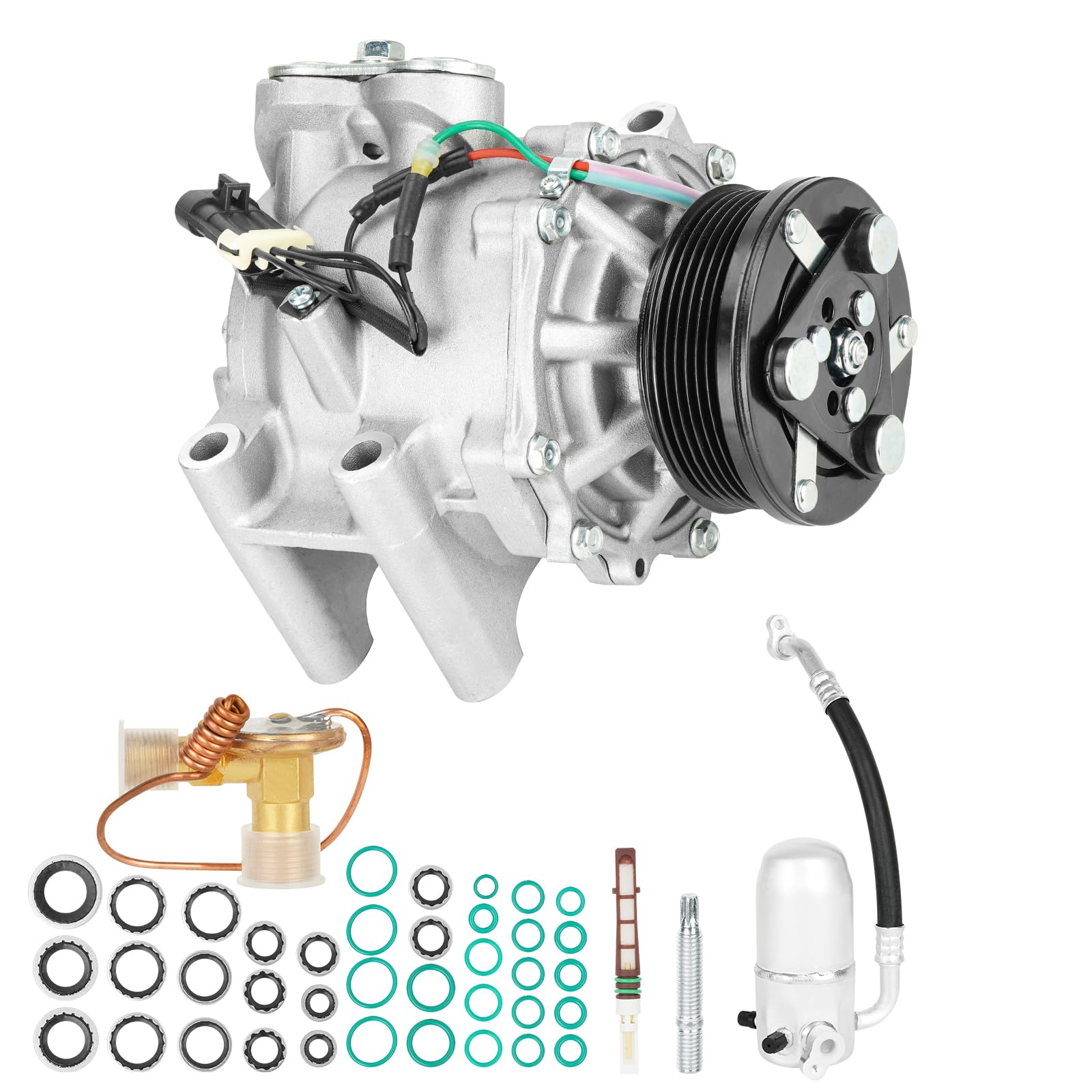 Photo 1 of ILONPA New AC Air Conditioning Compressor with Clutch and Component Kit for GMC Envoy 2003-2009 4.2L (NOT for Denali Model), for Envoy XUV 04-05 4.2L, for Buick Rainier 04-07, 4.2L Only, for KT4404