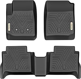 YITAMOTOR Floor Mats Compatible with 2015-2021 Chevy Colorado Crew Cab/GMC Canyon Crew Cab, Custom Fit Floor Liners, 1st & 2nd Row All Weather Protection, Black