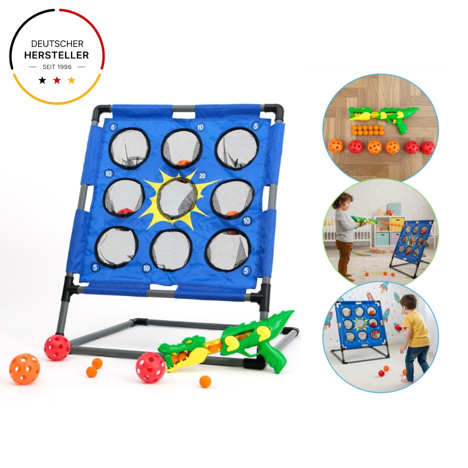 Bolimo Pro Wurfspiel für Kinder und Erwachsene, Ballspiel/Wurfspiel Indoor und Outdoor, Wurfspiel mit Zielscheibe für Garten, Park, Camping