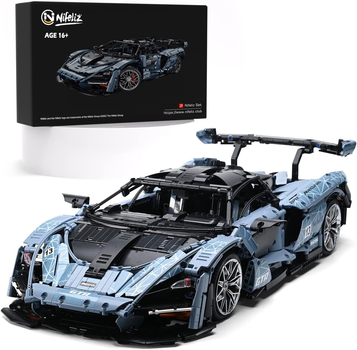 Nifeliz Sanna GTR Building Set, 1:8 Scale Sports Car Toy Model Building Kit, MOC Racing Building Blocks for Teens and Adults(3,780 Pieces)