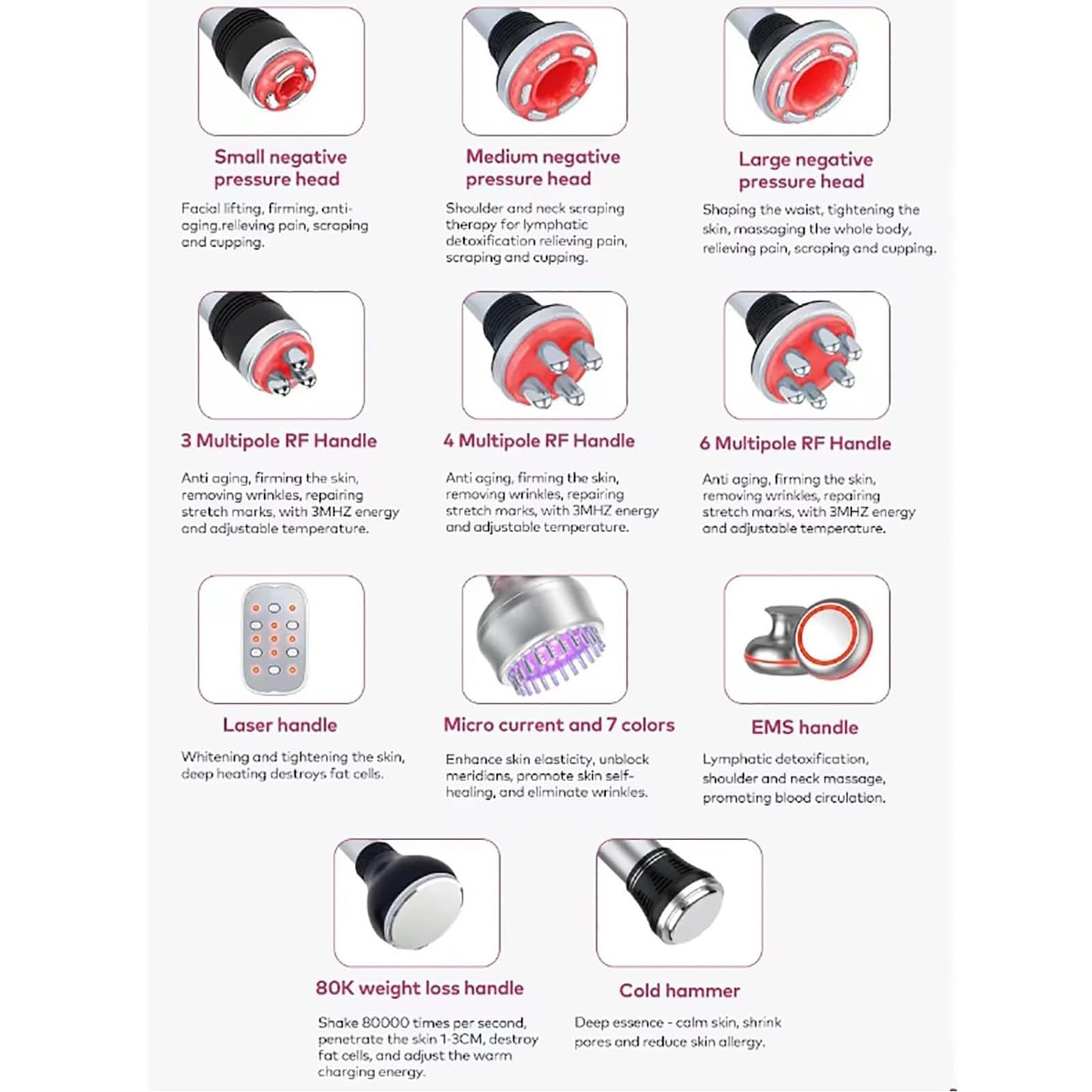 Appareil modelage corporel Professionnel 11 en 1, cavitation 80 K, radiofréquence, Vide, LED, lipolaser et EMS, équipement Multifonctionnel pour brûler Graisses, Amincissant, Spa