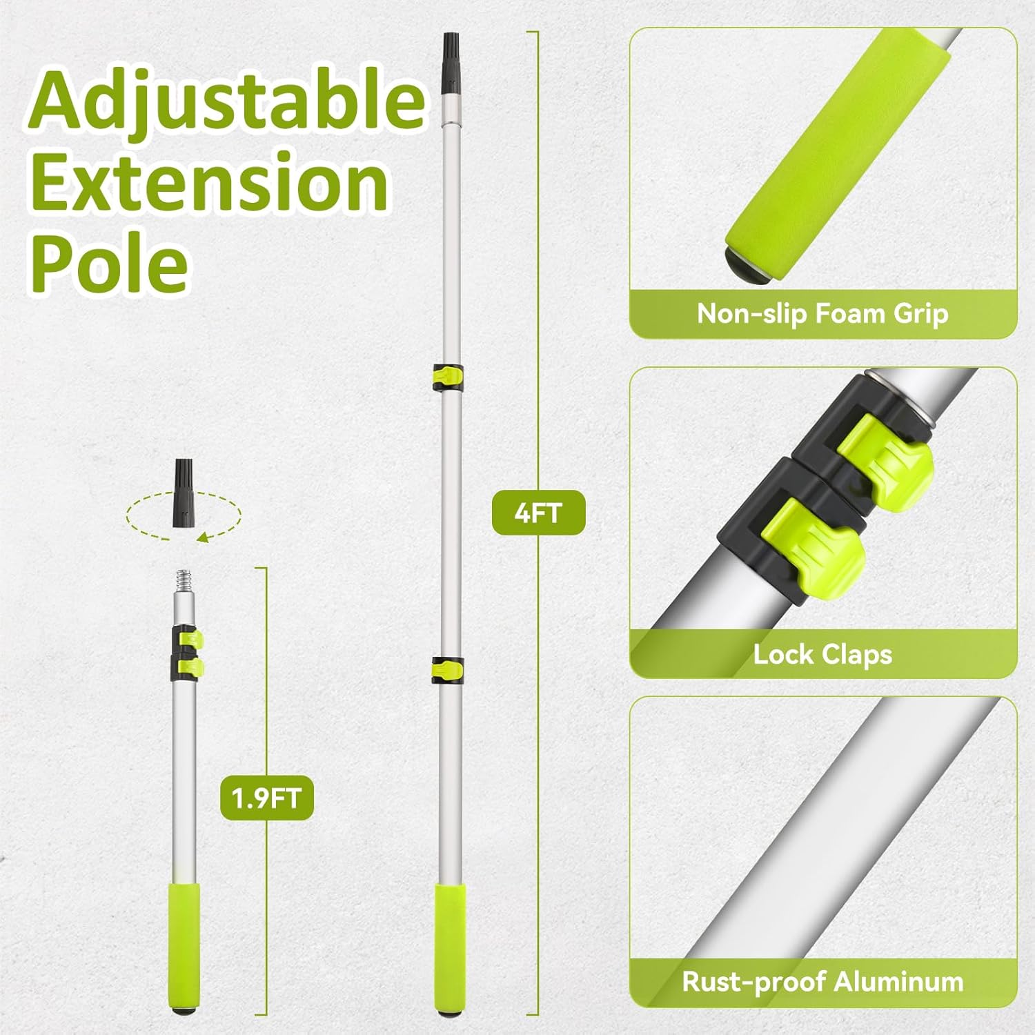 House Paint Roller Kit with Extension Pole, Home Wall Painting Supplies Set, with Paint Brush, Paint Tray, Multi-Angle Paint Brush Extender