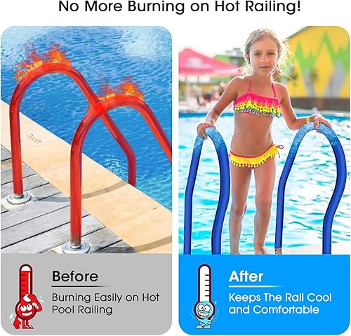 Miniatura 4 de Funda para pasamanos de piscina, fundas para barandillas de mano, funda de agarre de seguridad con cremallera para piscina, asas de escalera