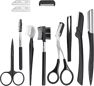 11 Piece Eyebrow Kit, Professional Eyebrow Grooming Kit, Eyebrow Scraper, Eyebrow Comb, Eyebrow Clipper, Eyebrow Brush, Ey...