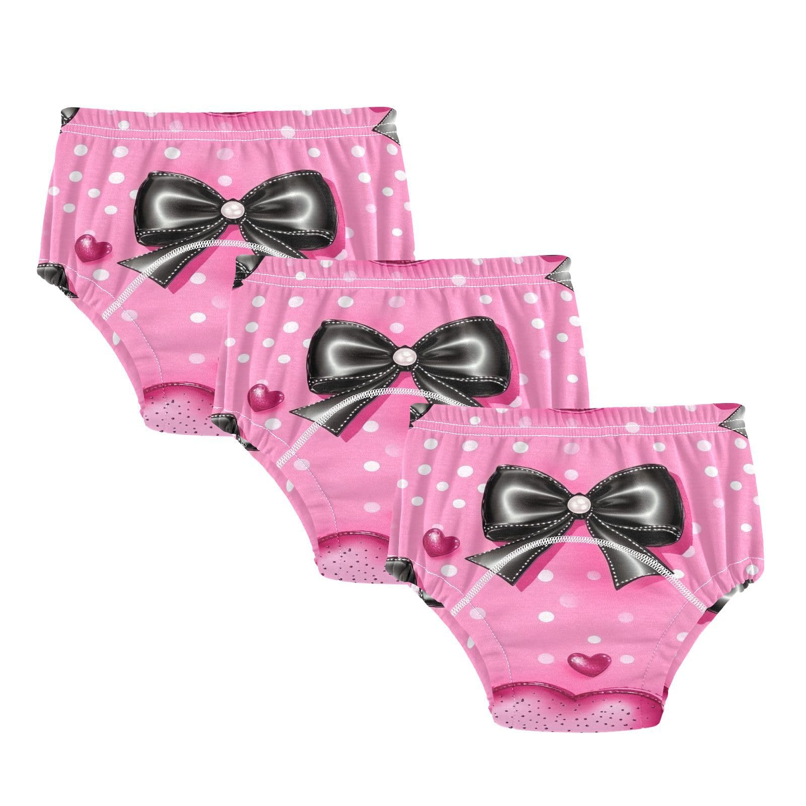 Coikll Rose Red Bow Tie Toddler Training Underwear Waterproof Baby Pee Pants -2T
