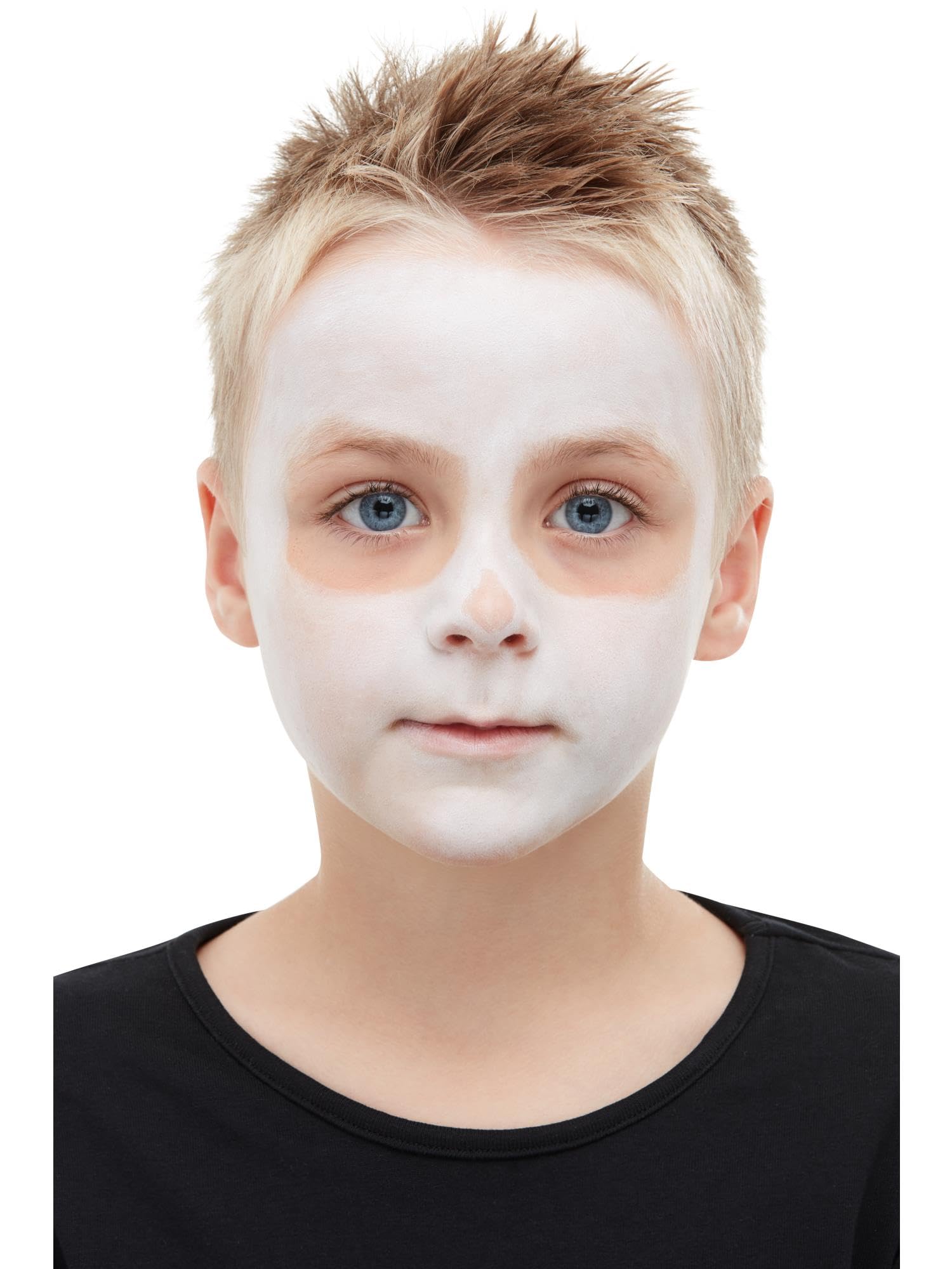 SMIFFYS Kit scheletro fosforescente, sacchetto crema nera fosforescente, matita nera, trucco per il viso verde, bianco e nero con spugna e pennello applicatore Halloween
