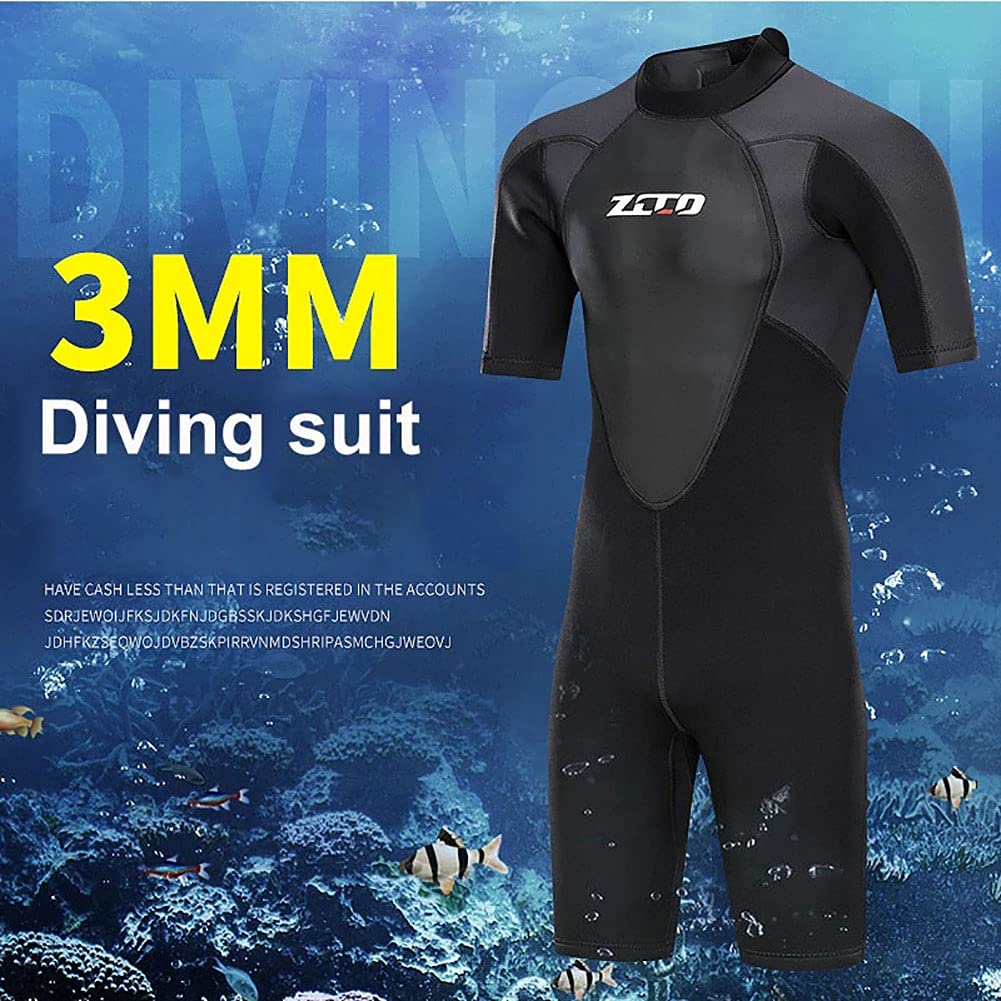 3mm Neopren-Shorty Surf-Neoprenanzüge für Männer, einteiliger Zip-Tauchanzug für Tauchen Schwimmen