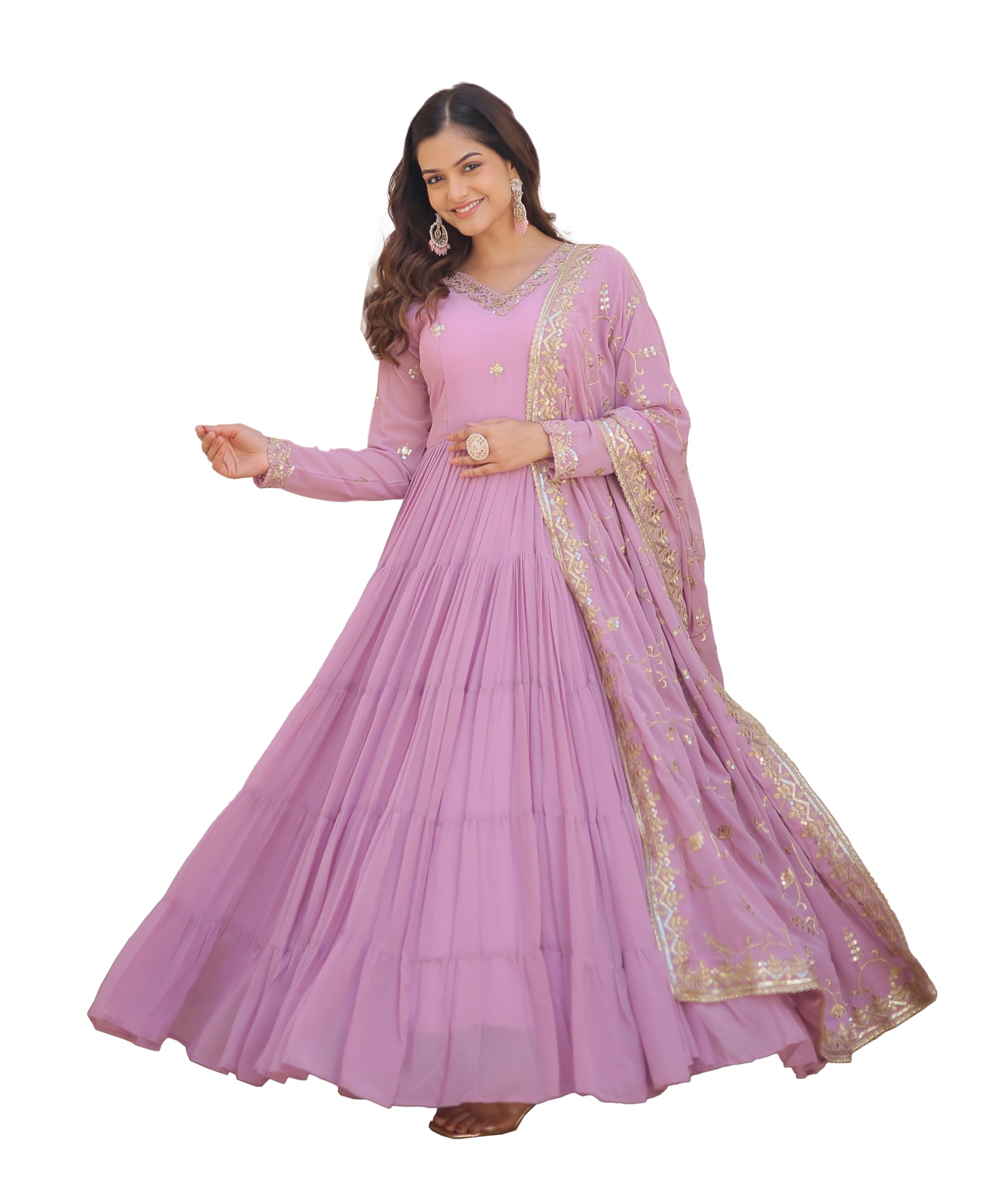fashion basket Women's Georgette Anarkali kurta set with Duptta For WomenS-picture-33