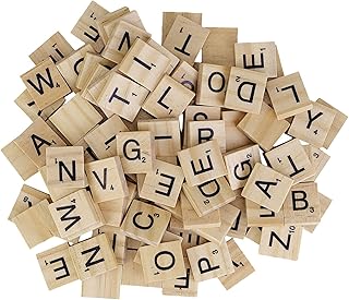 Trimming Shop Set of 500 + 100 Free Wooden Wooden Tiles Letters for Board Games, Wall Decor & Arts and Crafts