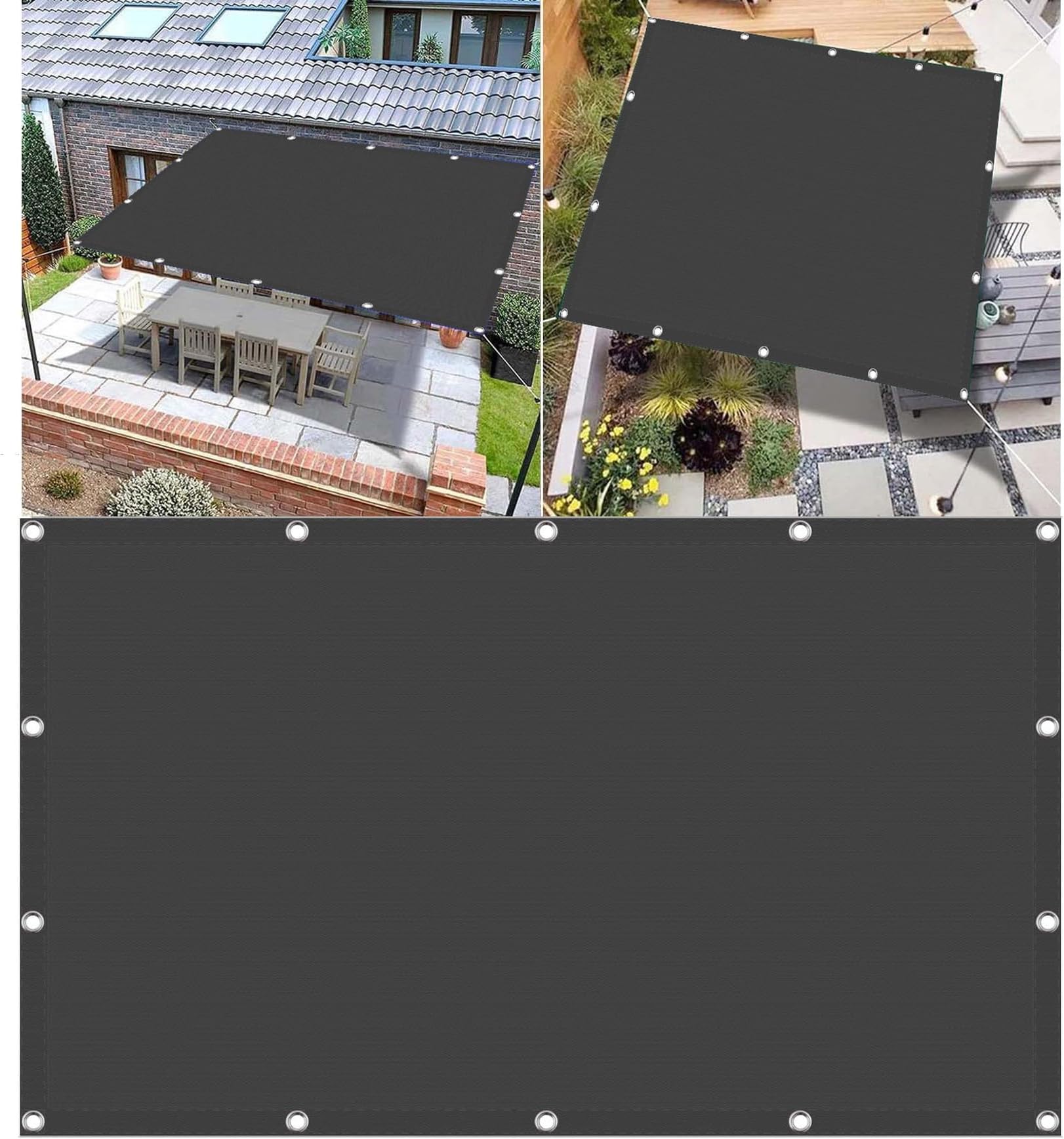 Dark Grey Awning Canopy 4.5 x 9 mUV & TearResistant Sun Protection for Garden Patio Outdoor Swimming PoolWeatherproof Wind Protection with Cord & Eyelets
