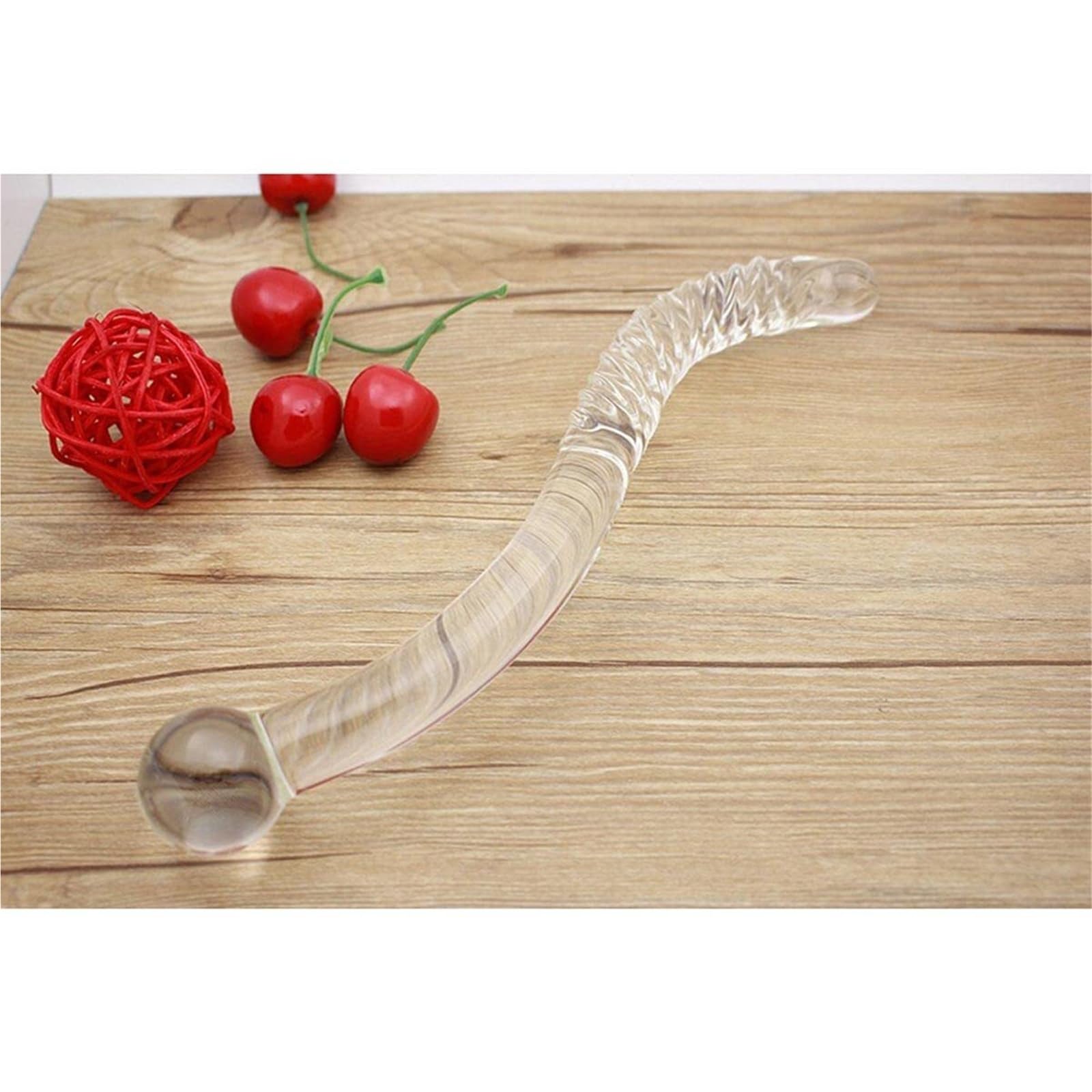Consolador De Vidrio Curvado De 10", Cristal De Doble Cara, Tapón Anal for Pene, Estimulación Del Punto G, Juguete Sexual for Adultos for Hombres, Mujeres Y Parejas