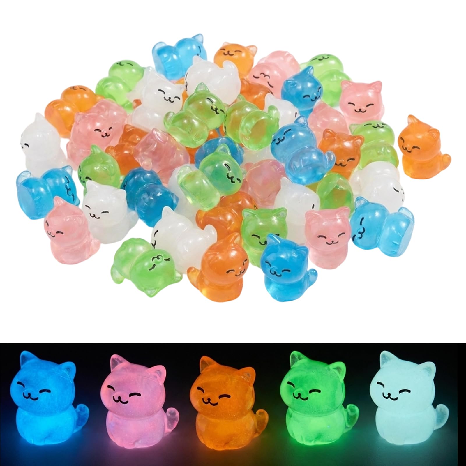 ZKFSIE 25-Pcs Mini Resin Animals, Glow in The Dark Miniature Resin Figures, Small Animals for Fairy Garden, Bringing You a Great Decoration Experience