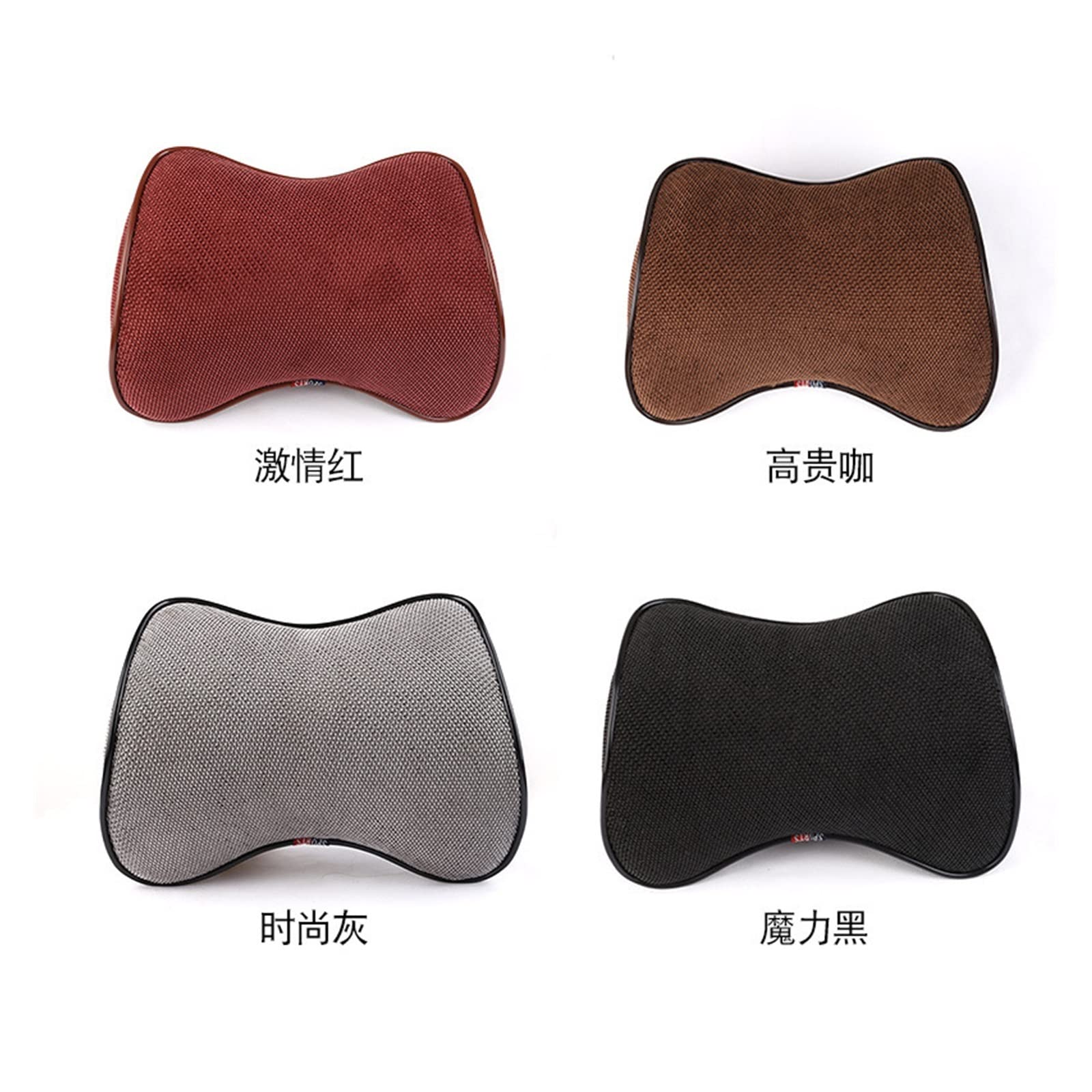 Almohada de algodón y Lino para el Cuello del Coche Almohada de Espuma viscoelástica para el reposacabezas Cojín Ajustable para el Cuello del Coche Almohada Transpirable para el Coche Soporte para l