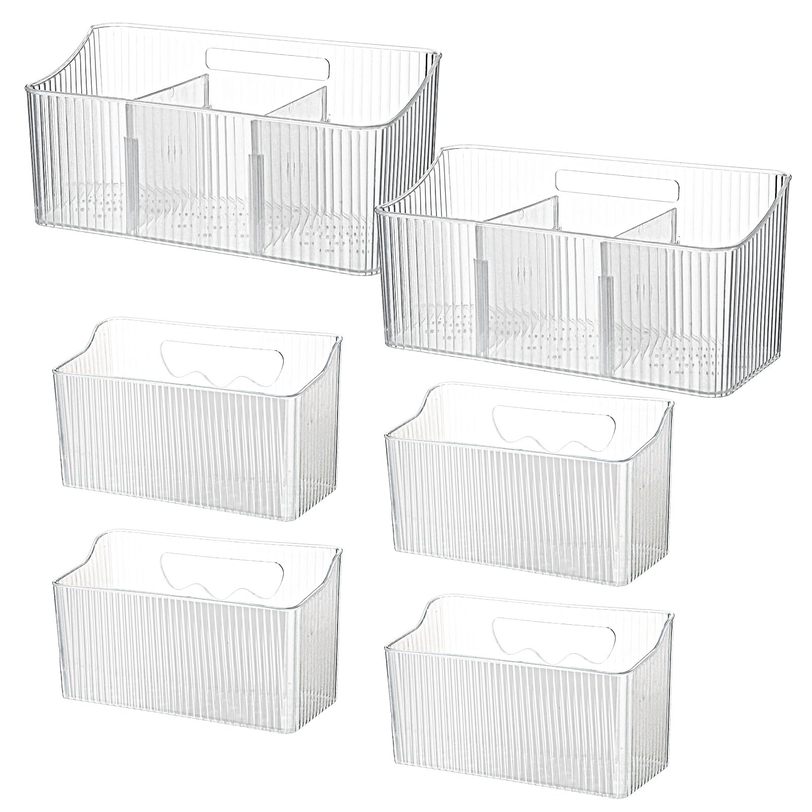 Baderke 6 Pcs Kitchen Cabinet Door Organizer Adhesive Clear Wall Mounted Storage Bins Organizer Basket Hanging Bin Shower