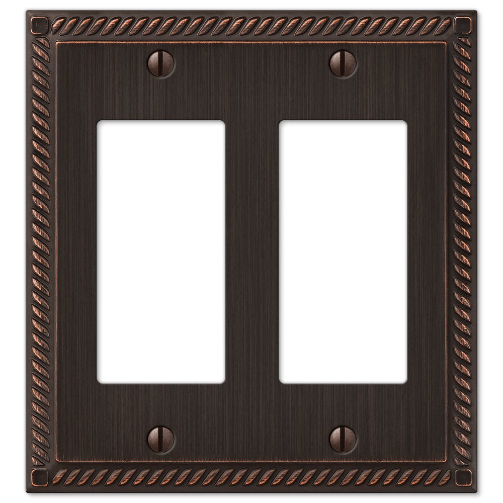Placa de pared Amerelle 54RRVB interruptor doble basculante acabado bronce antiguo para salón