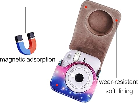 Yosuny Kameratasche Für Fujifilm Instax Mini 12 - Leder Case Mit Fototasche Sternenhimmel