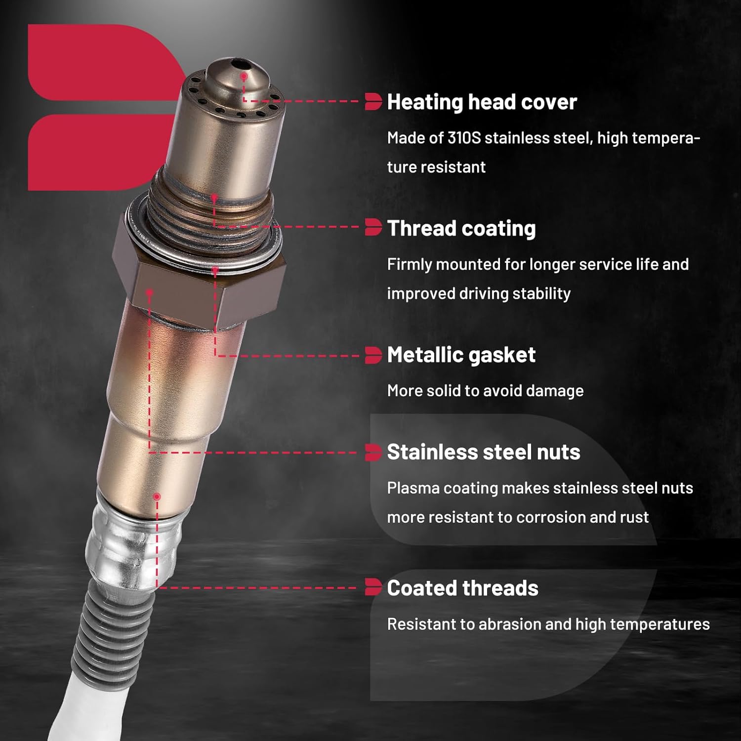BDFHYK Oxygen Sensor Upstream O2 Sensor, Compatible with Ford 2009-2011 E-150/ E-250/ E-250, Compatible with Lincoln 2010 MKS/MKT/MKZ, Compatible with Mercury Mariner/Milan, 17475 Replacement 1PCS