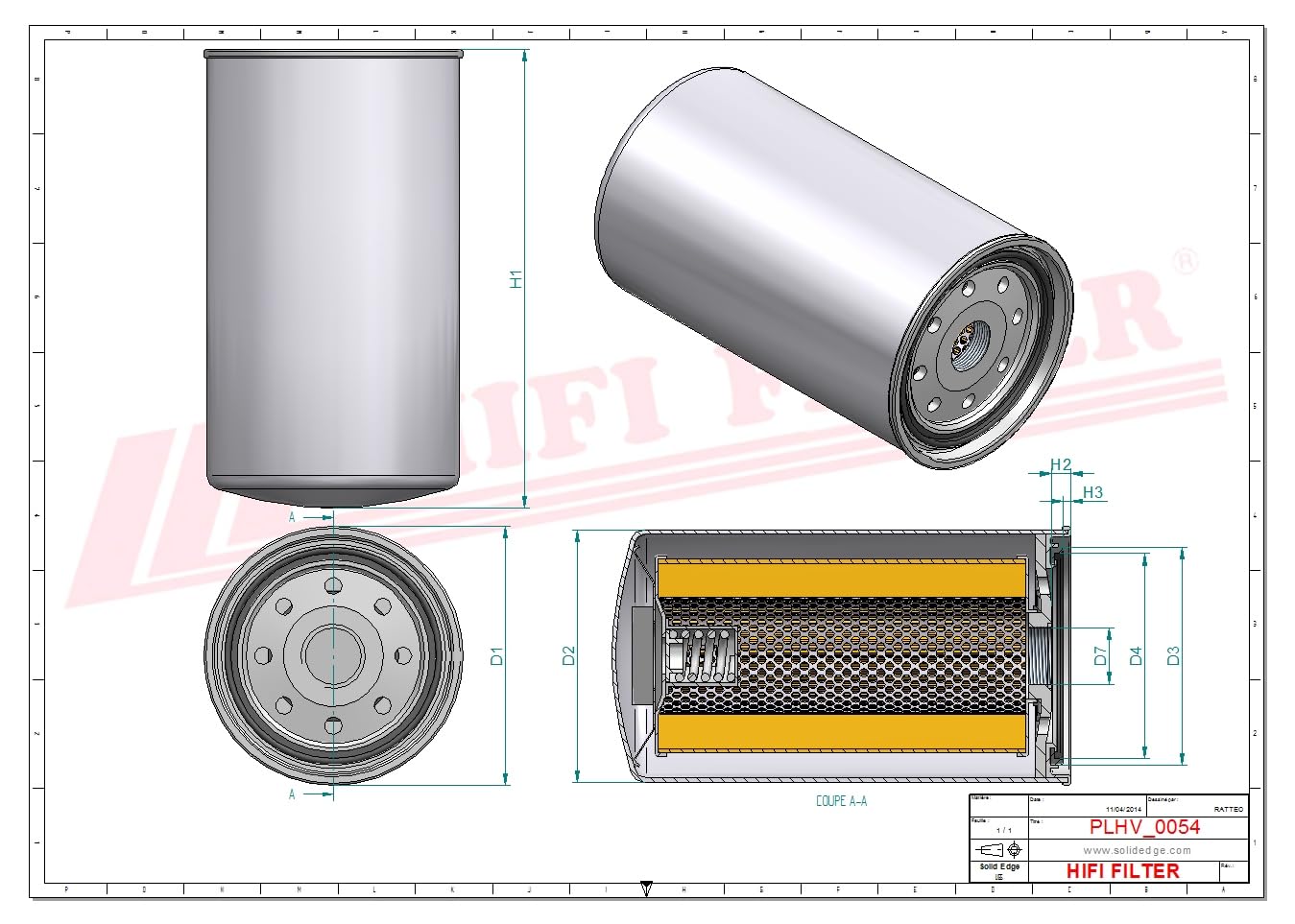 HIFI FILTER Hydraulikfilter SH 60153 kompatibel mit SPH 9258/1