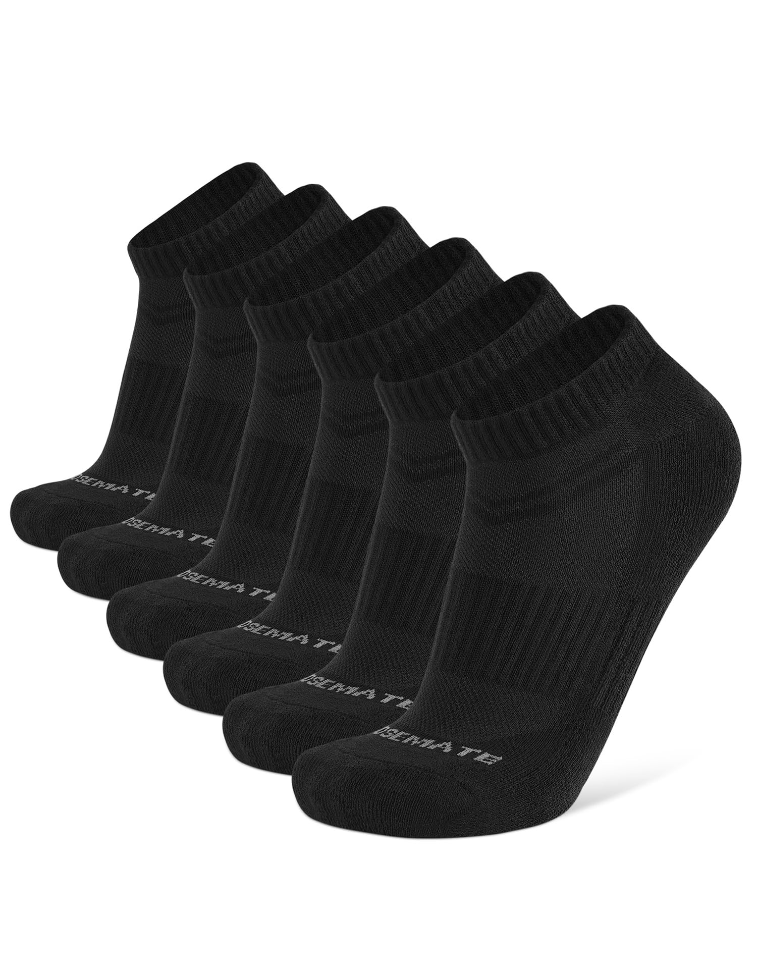 CLOSEMATE Athletic Ankle Socks for Men Women Soft Cotton Cushioned Non Slip and Breathable for Running 6 Pairs