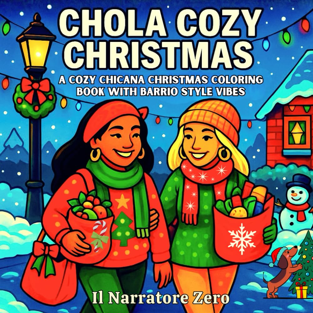 Chola Cozy Christmas: A Chicana Inspired Coloring Book for Adults and Teens with Cozy Holiday Vibes, Lowrider Cars, Barrio Culture, and Festive Style